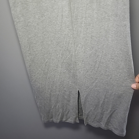 Quince Grey Tencel Rib Knit Sleeveless Midi Dress Stretchy Comfy Size Small - Picture 4 of 5